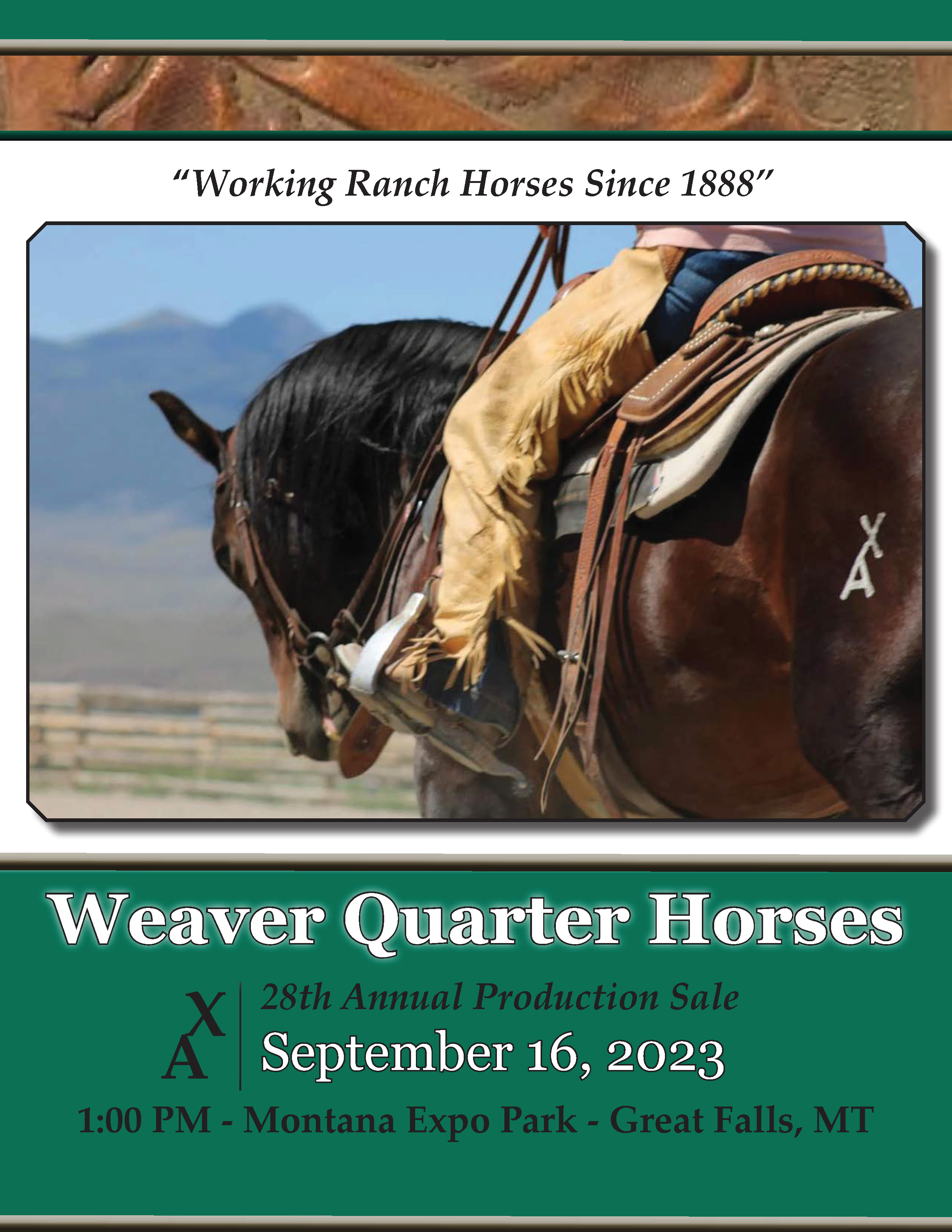 Weaver Quarter Horse Sale 2023 catalog